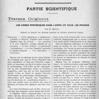 0355 - Page 310 - Propos du jour. A propos de notre article sur la Probité scientifique [J. Noir] / Partie scientifique. Travaux Originaux. Les crises hystériques dans l'armée et dans les prisons, par R. Benon