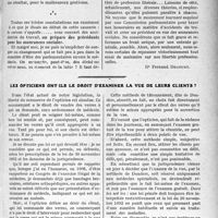 0388 - Page 341 - Partie professionnelle. Travaux Originaux. On veut taxer nos honoraires dans les accidents du travail, par le Dr. Fernand Decourt / Les opticiens ont-ils le Dr. oit d'examiner la vue de leurs clients ? [Dr. Fernand Decourt]