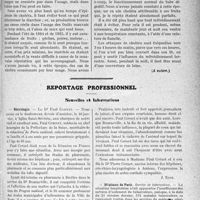 0398 - Page 351 - Partie professionnelle. Comptes rendus, documents, pièces officielles.... Hygiène publique. Les maladies contagieuses. Désinfection et prophylaxie, Dr. J. Dargelos, (Suite). Description des symptômes du choléra et maladies cholériformes, et mesures prophylactiques / Reportage professionnel. Nouvelles et Informations. Nécrologie [Dr. Paul Cornet] / Hôpitaux de Paris