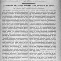 0432 - Page 379 - Partie scientifique. Travaux Originaux. Clinique médicale. Les bronchites, d’après une leçon du professeur F. Bezançon / La nutrition cellulaire illimitée cause efficiente du cancer, par le docteur Henri Lalande