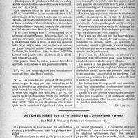 0435 - Page 382 - Partie scientifique. Travaux Originaux. Clinique médicale. Cure ambulatoire des hémorrhoïdes [Dr. Lorain] / Action du soleil sur le potassium de l’organisme vivant, par MM. J. Risler et Foveau de Courmelles