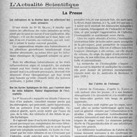 0441 - Page 388 - Partie scientifique. Travaux Originaux. Clinique médicale. Rhumatisme et hyperuricémie. Traitement préventif et curatif, par le Dr. Luc Merson / L’Actualité Scientifique. La Presse. Les indications de la diurèse dans les affections des voies urinaires [(Gazette hebd. des Sciences médicales, 4 juillet 1926)] / Sur les kystes hydatiques du foie, qui s’ouvrent dans les voies biliaires. Valeur diagnostique de l’éosinophilie [(Gazette hebd. des Sc. médicales de Bordeaux, 13 juin 1926)] / Sur l’ulcère de l’estomac [(Le Progrès médical, 19 juin 1926)]