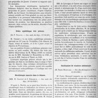 0447 - Page 394 - Partie scientifique. L’Actualité Scientifique. Les Sociétés Savantes. Paris. Paralysie sérique grave / Ictère syphilitique très précoce, (Soc. méd. des hôp. ; 10-12-26) / Sérothérapie massive dans le tétanos, (Soc. méd. des hôp. ; -10-12-1926) / Traitement de la septicémie méningococcique, (Soc. méd. des hôp. ; 10-12-l926) / Ossification de cicatrice abdominale, (Soc. des chirurgiens de Paris ; 15-10-1926)