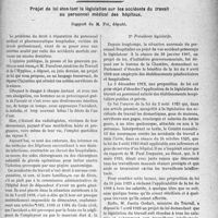 0466 - Page 411 - Partie professionnelle. Comptes rendus, documents, pièces officielles.... Mutualité familiale. Réunions du Conseil d’Administration, 28 décembre 1026 et 1er février 1927 / Projet de loi étendant la législation sur les accidents du travail au personnel médical des hôpitaux, rapport de M. Fié