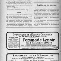 0481 - Page 426-LXIV - Correspondance. Baux et locations. Prorogation de bail / Impôts sur les revenus