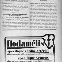 0492 - Page IX-433 - A travers l'officiel. Accidents du travail / Réponses des Ministres aux questions des Parlementaires. Payement des jetons de présence des examinateurs dentistes de la Faculté de Paris / Examen médical des candidats aux emplois réservés