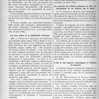 0509 - Page 450 - Partie scientifique. L'Actualité Scientifique. La Presse. L’épreuve de la phénolsulfonephtaléine intraveineuse dans l’exploration fonctionnelle rénale [(La Presse médicale, 16 juin 1926)] / Les deux étapes de la typhlocolite chronique [(La Presse médicale, 23 juin 1926)] / Du pronostic des brûlures chimiques de l’oeil, plus spécialement de ses brûlures par la baryte [(La Clinique ophtalmologique, mai 1926)] / L’état de mal angineux hyperalgique et l’infarctus du myocarde [(La Presse médicale, 14 juillet 1926)]