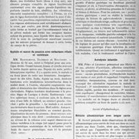 0515 - Page 456 - Partie scientifique. L'Actualité Scientifique. Les Sociétés savantes. Lyon. Société médicale des hôpitaux. Pachypleurite cancéreuse massive / Syphilis et cancer du poumon avec métastases rénale et vertébrale / De la pyloroduodénite / Acrodynie infantile / Société d’Ophtalmologie. Rétinite albuminurique avec longue survie / Dacryocystite congénitale
