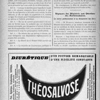 0617 - Page 548-X - A travers l'officiel. Enseignement de la médecine / Asiles publics d'aliénés / Réponses, des Ministres aux Questions des Parlementaires. Le secret professionnel et la déclaration des décès