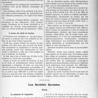 0632 - Page 563 - Partie scientifique. L’actualité Scientifique. La Presse. Le syndrome d’Adams-Stokes. [(La Presse médicale, 29 septembre 1926)] / A propos des abcès de fixation / Les sociétés savantes. Paris. La palpation de l’appendice, (Soc. de médecine de Paris ; 30-10-1926) [(Lyon médical, 22 août 1926)] / L’or dans la thérapeutique des tuberculoses cutanées [(Paris médical, 14 août 1926)]