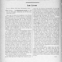 0637 - Page 568 - Partie scientifique. L’actualité Scientifique. A propos d’un bon analgésique hypnogène, par le Dr. Chausset / Les Livres. Le tempérament nerveux, par Alfred Adler, Payqt, éditeur, Paris