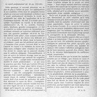 0646 - Page 577 - Partie professionnelle. Travaux Originaux. Médecine sociale. Commentaires d’un praticien sur des questions traitées dans le Concours Médical. Accident du travail ou maladie professionnelle ? / Le secret professionnel