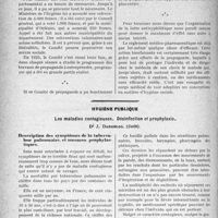0653 - Page 584 - Partie professionnelle. Comptes rendus, documents, pièces officielles. Résultats de la lutte antisyphilitique appliquée pendant un an dans le département du Loiret, par le Dr. Caillaud / Hygiène publique. Les maladies contagieuses. Désinfection et prophylaxie, Dr. J. Dargelos, (Suite)