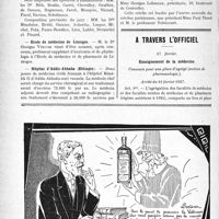 0681 - Page 606 bis-VIII - Dernières nouvelles. Hôpitaux de Paris / Ecole de médecine de Limoges / Hôpital d’Addis-Abbaba (Ethiopie) / Oeuvre nouvelle des crèches parisiennes / A travers l’officiel. Enseignement de la médecine