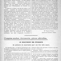 0721 - Page 644 - Partie professionnelle. Travaux Originaux. Chronique automobile. Equipement électrique et court circuit [Dr. Testot-Ferry] / Comptes rendus, documents, pièces officielles. Le sanatorium des étudiants. Un palmarès de souscription pour une très belle oeuvre