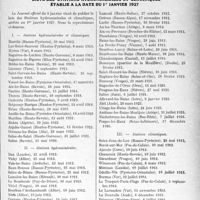 0726 - Page 649 - Partie professionnelle. Comptes rendus, documents, pièces officielles. Tarif des frais pharmaceutiques en matière d’accidents du travail. Un palmarès de souscription pour une très belle oeuvre / Liste des stations hydrominérales et climatiques établie à la date du 1er janvier 1927