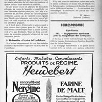0734 - Page LV-657 - Faits cliniques. Zona et Varicelle / Hydrocèles et kystes de l’épididyme / Correspondance. Syndicats. Engagements syndicaux pour la suppression des monopoles
