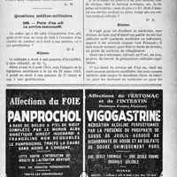 0740 - Page LXI-661 - Correspondance. Fiscalité. Contribution des portes et fenêtres / Questions médico-militaires. Perte d’un oeil en service commandé / Situation militaire d’un médecin qui a eu un sursis comme étudiant