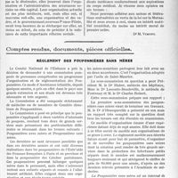 0828 - Page 709 - Partie professionnelle. Travaux Originaux. Législation médico-sociale. De l’adhésion des mutuelles médicales aux unions et fédérations départementales [Dr. M. Vimont] / Comptes rendus, documents, pièces officielles. Règlement des pouponnières sans mères