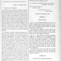 0832 - Page 711 - Partie professionnelle. Comptes rendus, documents, pièces officielles. Création d'un cadre d'officiers de santé auxiliaires et d'officiers de santé militaires indigènes