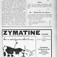 0852 - Page LXI-723 - Correspondance. Application des Tarifs Durafour et Fallières. Séance de kinésithérapie restée à 10 francs dans le tarif Fallières / Plaies de plusieurs doigts de la même main / Déplacements non spéciaux
