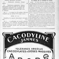 0868 - Page XI-735 - A travers l'officiel. Soins aux pensionnés de guerre / Enseignement de la médecine / Réponses des Ministres aux questions des Parlementaires. Nullité d’une convention contraire au libre choix du médecin par un accidenté du travail