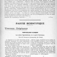 0873 - Page 740 - Propos du jour. Cinquante ans après la mort de Claude Bernard. L’introduction à l’étude de la médecine expérimentale [J. Noir] / Partie scientifique. Travaux Originaux. Morphologie clinique. Les veines tégumenteuses de la paroi thoracique, par le Dr. Dubreuil-Chambardel. Le système veineux tégumenteux du thorax