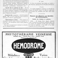 0938 - Page IX-795 bis - Dernières nouvelles. VIIIe Salon des médecins / Consultations de psychiatrie / Faculté libre de médecine de Lille / Faculté de Lille. Agrégation / Hôpital-Hospice de Niort / A travers l'officiel. Enseignement de la médecine / Réponses des Ministres aux Questions des Parlementaires. Nombre des étudiants en médecine