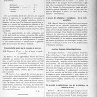 0962 - Page 819 - Partie scientifique. L’actualité Scientifique. Les Sociétés Savantes. Paris. Le quinosol dans la thérapeutique des épidermophyties, (Soc. de derm. et syph. ; 9-12-1926) / Crise nitritoïte guérie par le cyanure de mercure, (Soc. de derm. et syph. ; 9-12-1926) / Marseille. Comité médical des Bouches-du-Rhône. A propos du prolapsus utérin chez les femmes âgées / A propos des céphalées « secondaires » de la rachianesthésie / Acariose du grain d’allure épidémique / Un procédé de cathétérisme chez les prostatiques en rétention aiguë