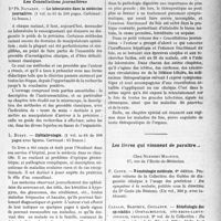 0970 - Page 825 - Partie scientifique. L’actualité Scientifique. Les Livres. Les angines de poitrine et leur traitement, par Dr. A. Leclercq, G. Doin et Cie, éditeurs, Paris, 6e / Le laboratoire dans la médecine journalière, par Dr. Ph. Navarre, Gaston Doin et Cie, éditeurs, Paris, 5e / Ophtalmologie, par I. Bussy, Gaston Doin et Cie, éditeurs, Paris, 5e / Foie. Pancréas. Rate, par Dr. Mathieu de Fossey, Gaston Doin et Cie, éditeurs, Paris, 5e / Les livres qui viennent de paraître...