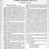 0971 - Page 826 - Partie professionnelle. Travaux Originaux. Le secret professionnel dans l’A. M. G.. Protestation. Réponses [Dr. Lavalée]