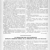 0973 - Page 828 - Partie professionnelle. Travaux Originaux. Le secret professionnel dans l’A. M. G.. Protestation. Réponses [Dr. Lavalée] / La législation sur les stupéfiants entrave l'exercice normal de la médecine et nuit aux malades