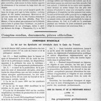 0984 - Page 839 - Partie professionnelle. Travaux Originaux. Variétés. L’hygiène au bord de la mer, par le docteur Georges Barraud. Le traité des variations du système artériel du Dr. Louis Dubreuil-Chambardel [J. Noir] / Comptes rendus, documents, pièces officielles. Chronique syndicale. La loi sur les Syndicats est introduite dans le Code du Travail