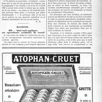 0998 - Page LXIII-851 - Correspondance. Application des Tarifs Durafour et Fallières. 1° et 2° Questions de tarif ; 3° questions de conscience ; 4° questions de procédure / Accidents. Quel tarif appliquer aux agriculteurs accidentés du travail