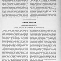 1022 - Page 869 - Partie scientifique. Travaux Originaux. La contagion tuberculeuse du nourrisson. Les données classiques — Les travaux récents, par R. Turquety / Clinique médicale. Emphysème pulmonaire, d’après une leçon du professeur F. Bezançon