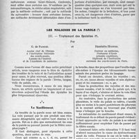 1025 - Page 872 - Partie scientifique. Travaux Originaux. Clinique médicale. Emphysème pulmonaire, d’après une leçon du professeur F. Bezançon / Les maladies de la parole. III. — Traitement des Dyslalies, par G. de Parrel et Henriette Hoffer