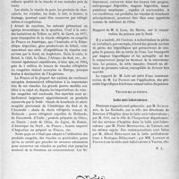 1040 - Page 887 - Partie scientifique. L’actualité Scientifique. Les Congrès. XIIIe Congrès d’Hygiène, (Suite et Fin). Conservation des aliments par le froid / Lutte anti-tuberculeuse