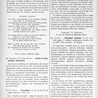 1041 - Page 888 - Partie scientifique. L’actualité Scientifique. Les Livres. Cris du Coeur, par Madame Tita Legrand / Précis de thérapeutique alimentaire, R Allendy Et G. Reaubourg, Vigot, frères, éditeurs, Paris / Psychiatrie, Dr. H. Codet / Pathologie médicale, M. Journé, Librairie N. Maloine, Paris 1926