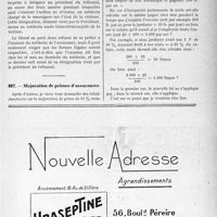 1068 - Page LIX-913 - Correspondance. Accidents. Révision de la rente d’un blessé du travail. Contre-visite / Majoration de primes d’assurances