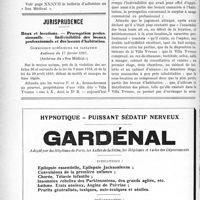 1081 - Page 922-VI - Sou médical. Au confrère qui, malgré mon appel du 23 février dernier, n’a pas encore adhéré au Sou Médical [G. Duchesne] / Jurisprudence. Baux et locations. — Prorogation professionnelle. — Indivisibilité des locaux professionnels et des locaux d’habitation [J. Dumesny]