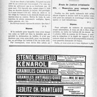 1123 - Page 964-XL - Correspondance. Accidents. Accident d’automobile. Poursuites correctionnelles contre l’auteur / Honoraires de Droit commun. Privilège en cas de faillite / Frais de justice criminelle. Honoraires pour autopsie d’un nouveau-né