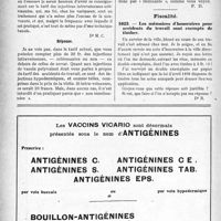 1127 - Page 968-XLIV - Correspondance. Application du Tarif Maginot. Injections sclérosantes / Fiscalité. Les mémoires d’honoraires pour accidents du travail sont exempts de timbre