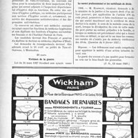 1139 - Page 976-VIII - A travers l'officiel. Hygiène publique / Victimes de la guerre / Réponses des Ministres aux questions des Parlementaires. Le secret professionnel et les certificats de décès