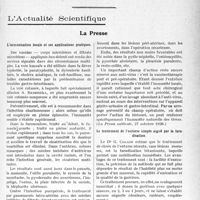 1270 - Page 1061 - Partie scientifique. Travaux Originaux. Les maladies de la parole. V. — Traitement du bégaiement, par G. de Parrel et Henriette Hoffer / L’Actualité Scientifique. La Presse. L’immunisation locale et ses applications pratiques [(La Presse médicale, 27 octobre 1926)] / Le traitement de l’entorse simple aiguë par la faradisation [(La Pratique médicale française, septembre 1926 A)]