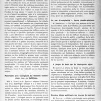 1278 - Page 1069 - Partie scientifique. L’Actualité Scientifique. Les Sociétés Savantes. Lyon. Société médicale des hôpitaux. Néphrite chlorurémique chez un enfant / Pancréatite avec hyperplasie des éléments endocriniens chez un diabétique / Saint-Germain-en-Laye. Société médico-chirurgicale de la Région de Saint- Germain-en-Laye. Réflexions sur le traitement de la tuberculose / Un cas d’encéphalite à forme pseudo-tabétique / A propos de deux cas de cholécystite aiguë / Exostose tibiale antérieure des joueurs de foot ball / Le traitement des fractures par l’ostéosynthèse