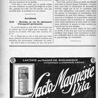 1307 - Page 1096-LVIII - Correspondance. Honoraires de Droit commun. Privilège en cas de faillite / Accidents. Révision en cas de survenance d’incapacité permanente
