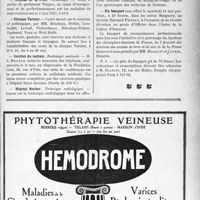1322 - Page VII-1107 - Dernières nouvelles. Le centenaire de la naissance de Lister / Hôpital de la Pitié / Clinique Tarnier / Institut du radium / Hôpital Necker / Hôpital de Romans (Dr. ome) / Un banquet