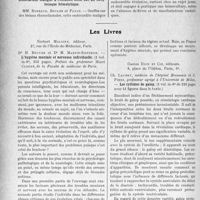 1347 - Page 1130 - Partie scientifique. L'Actualité Scientifique. Les Sociétés Savantes. Montpellier. Société des Sciences médicales et biologiques de Mont-pellier et du Languedoc méditerranéen. Propriétés chimiques du blanc d’oeuf de perruche / Endocardite maligne à évolution lente due au streptocoque hémolytique / Les Livres. L’hygiène mentale et nerveuse individuelle, Dr. H- Bouyer et Dr. M. Martin-Sisteron, Norbert Maloine, éditeur, Paris / Les rythmes de galop, Ch. Laubry, Gaston Doin Et Cie, éditeurs. Paris, 6e