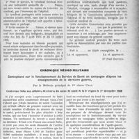 1356 - Page 1139 - Partie professionnelle. Travaux Originaux. Quel est le meilleur mode de nomination des médecins et chirurgiens d’hôpitaux ? [Dr. Paul Boudin] / Chronique médico-militaire. Conceptions sur le fonctionnement du Service de Santé en campagne d’après les enseignements de la dernière guerre, par le Médecin principal de 1er classe Uzac. Conférence faite aux officiers de réserve du corps de santé de la 5° région le 1er décembre 1926