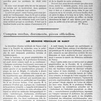 1372 - Page 1155 - Partie professionnelle. Travaux Originaux. Variétés. Où allons-nous [Dr. Witas] / Comptes rendus, documents, pièces officielles. Les réunions médicales de Nancy